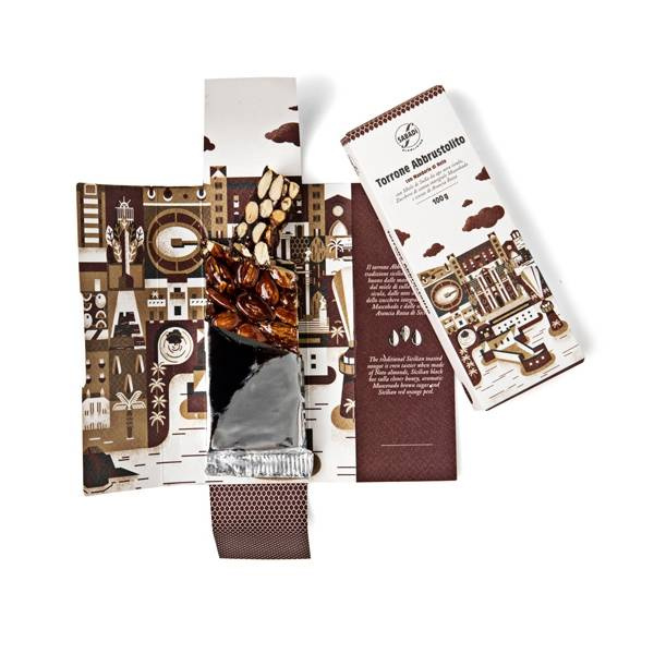Nugat prażony z migdałami i cukrem mascobado TORRONE ABBRUSTOLITO MANDORIE 100g Sabadi